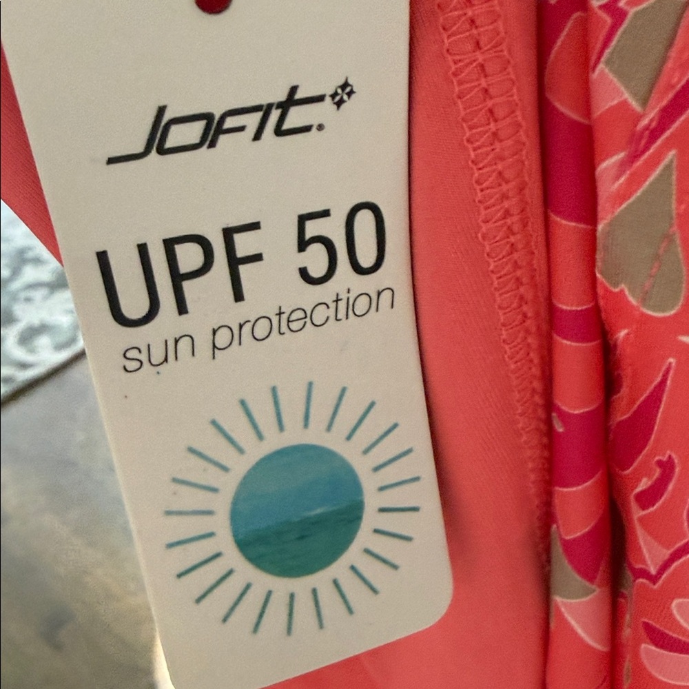 Jofit Pink and White Floral Zip Top coverup NWT small - Picture 4 of 4